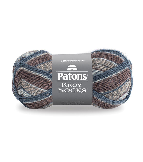BLUE GREY /& GREEN 166 YARDS SOCKS YARN PATONS KROY GREEN STRIPED RAGG